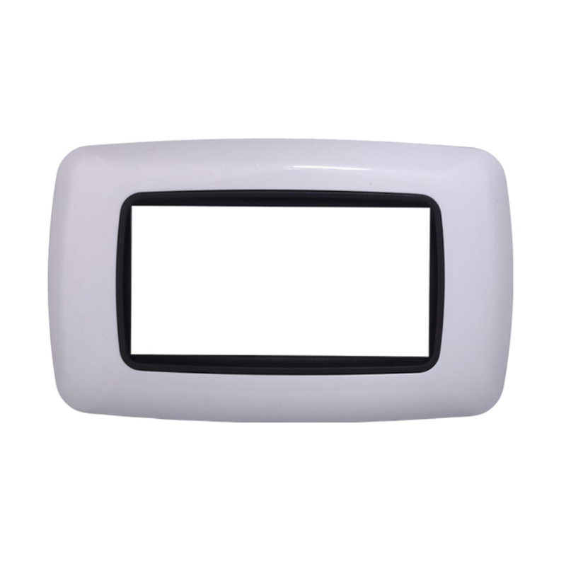 PLACCA PLASTICA 4P BOMBATA BIANCA