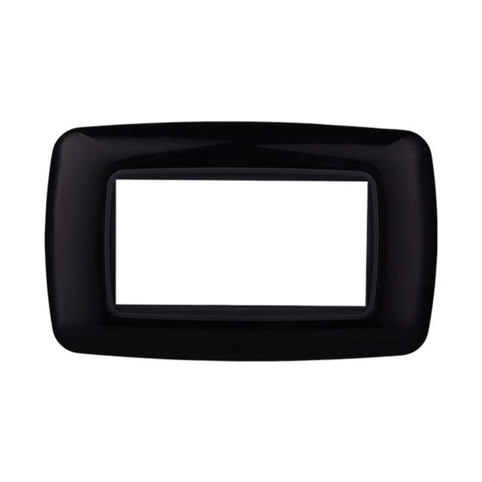 PLACCA PLASTICA 4P BOMBATA NERO - ElettroWatt.eu