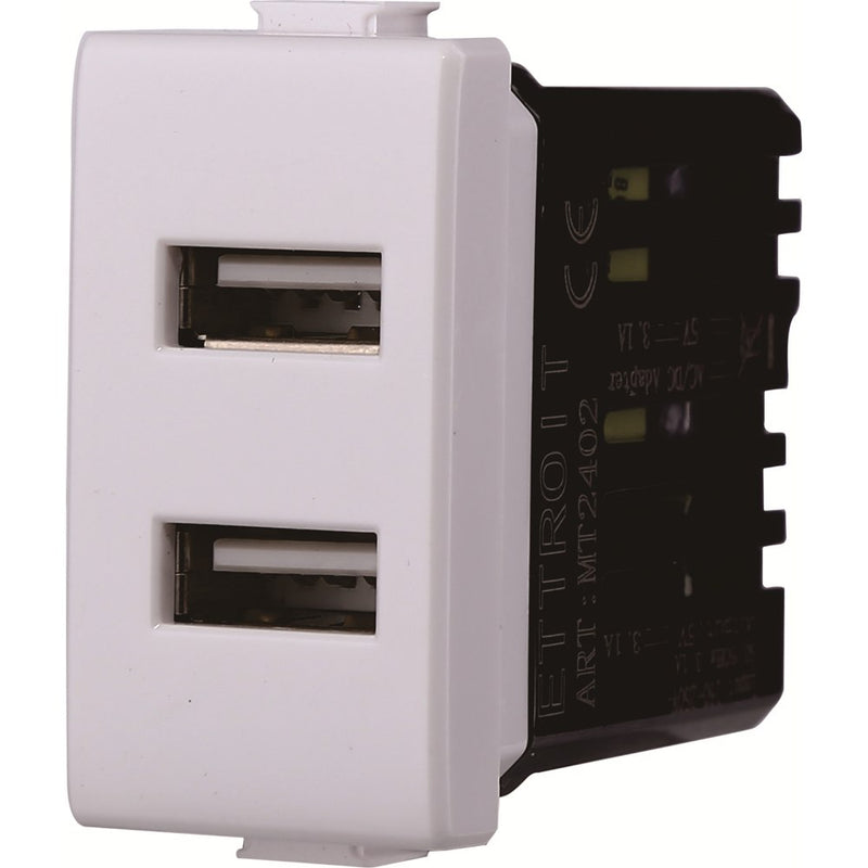 PRESA USB 2 POSTI 2.1AMH - MATIX - ElettroWatt.eu