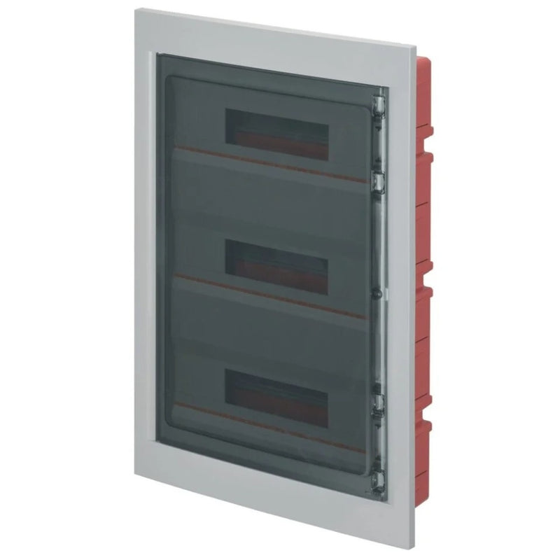 Centralino incasso grigio - portella trasparente -  54 moduli - Elettrowatt
