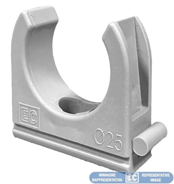 CLIP FISSATUBO A SCATTO Ø20 mm – GRIGIA