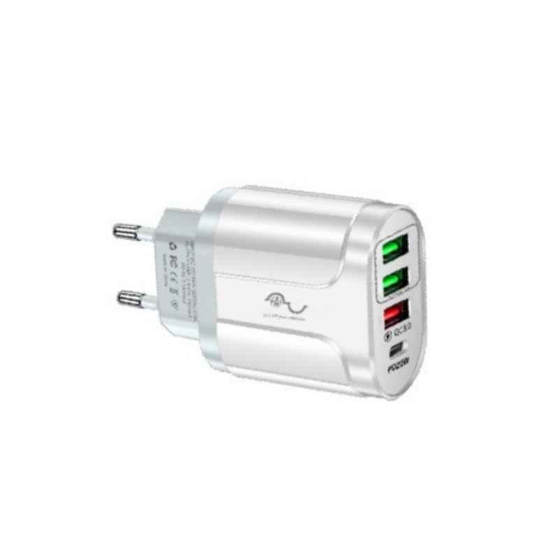caricatore USB bianco 3 uscite - Elettrowatt