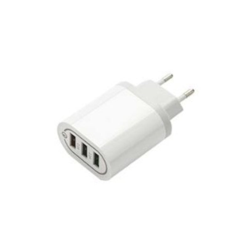 caricatore USB bianco 3 uscite