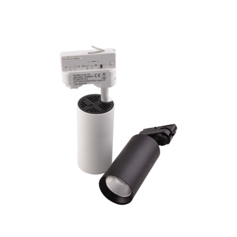 Faretto da binario 10W 3CCT 45° Nero