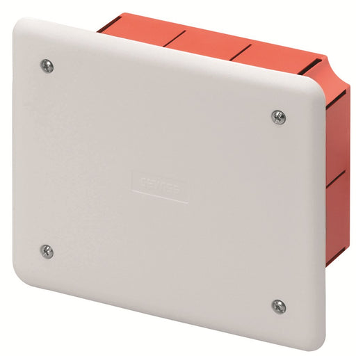 CASSETTA DI DERIVAZIONE DA INCASSO PER PARETI IN MURATURA 118X96X70 - COPERCHIO BIANCO - ElettroWatt.eu
