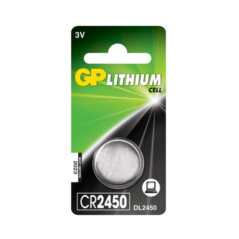 GP Battery Batteria al Litio a Bottone 3V CR2450 (Blister 1 Pezzo)