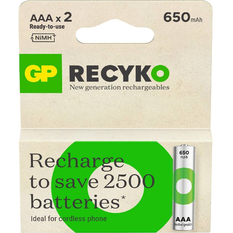 Batteria Ricaricabile 1,5V Mini Stilo AAA 650mAh (Confezione 2 Pezzi) - Elettrowatt