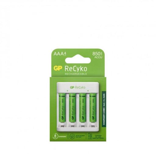 Caricabatterie USB Recyko E411 con 4 Batterie Ricaricabili 1,5V Mini Stilo AAA NiMH 850mAh incluse - Elettrowatt