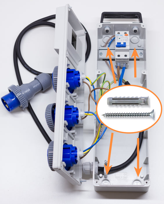 QUADRO ELETTRICO DA CANTIERE ASC 220V MONOFASE CON 4 PRESE IP67 DA 16A - ElettroWatt.eu