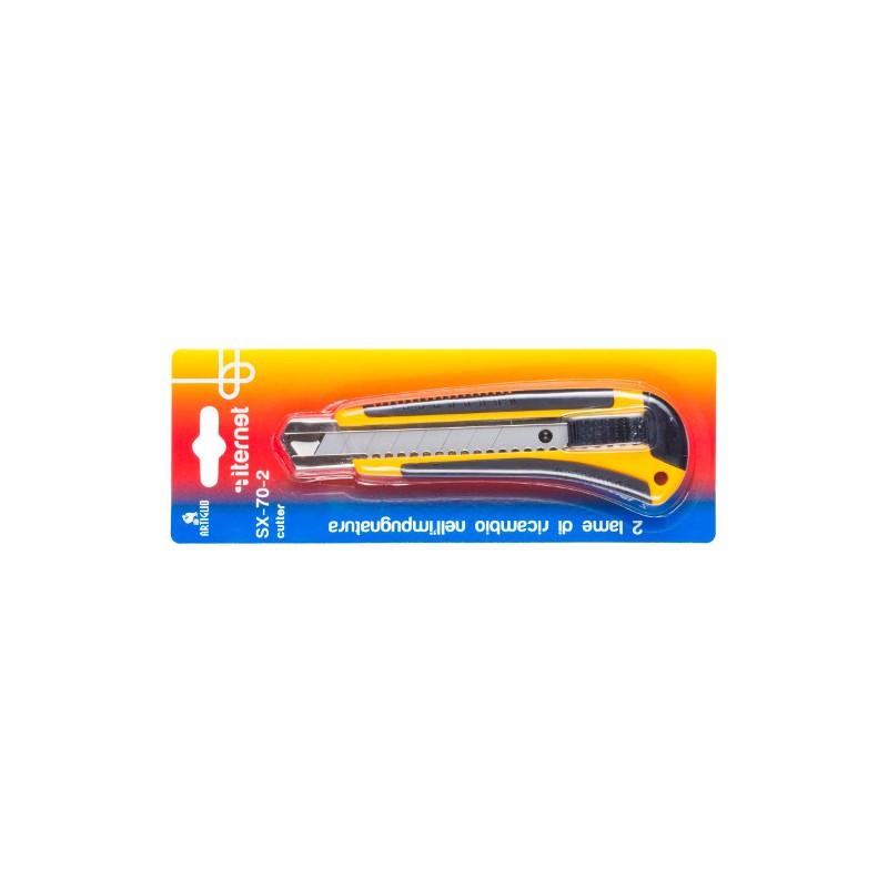 TAGLIERINO CUTTER CON IMPUGNATURA IN ABS ANTISCIVOLO A SCATTO LAMA 18 mm