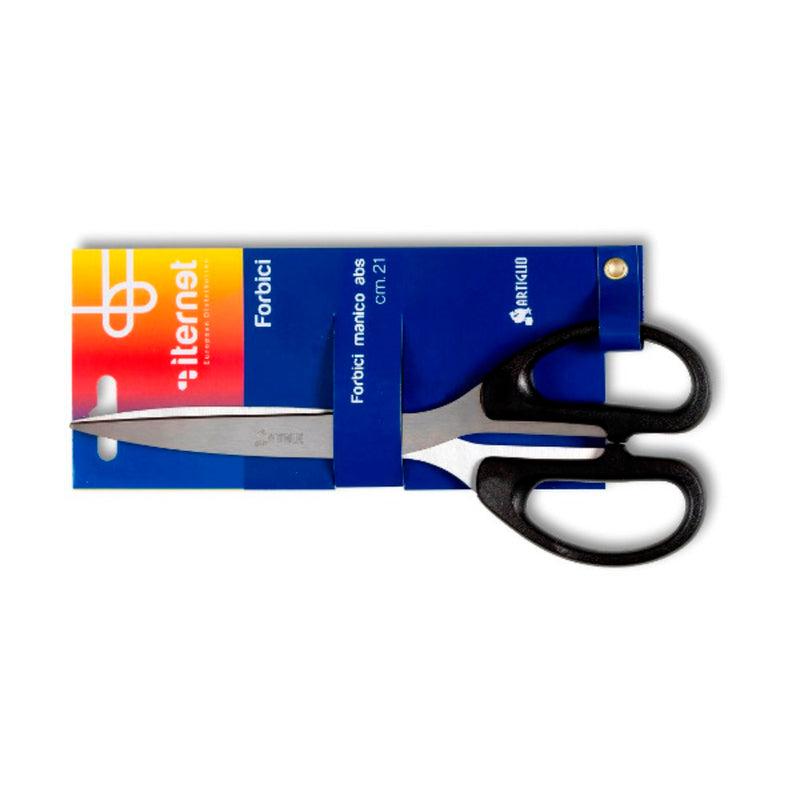 FORBICE 21 Cm CON LAMA IN ACCIAIO TEMPERATO E IMPUGNATURA IN ABS NERO - LAMA 2 mm