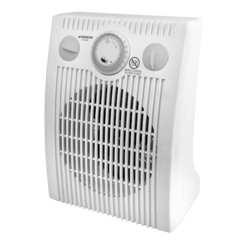 Termoventilatore CLOCK con Termostato Regolabile e Timer Programmatore 24h- Potenza 1700-2000W - Protezione anti-surriscaldamento