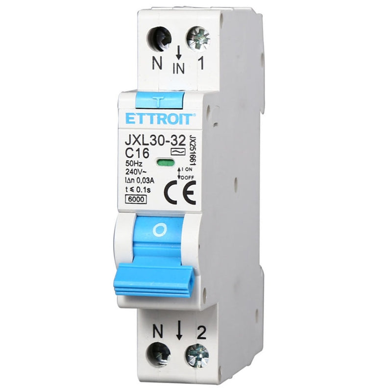 MAGNETOTERMICO DIFFERENZIALE 1P+ N 16A 30mA 220V 6KA
