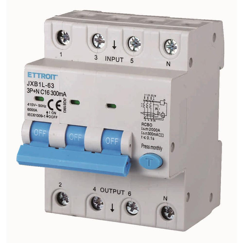 Magnetotermico Differenziale 3P+N 16A 300mA 380V-6KA