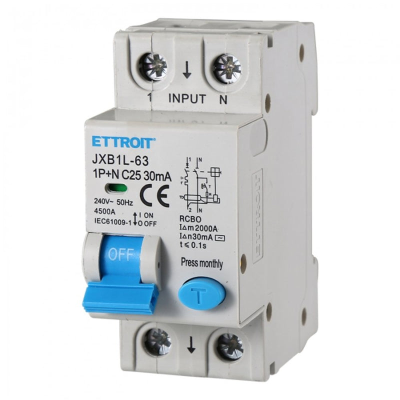 Magnetotermico Differenziale 1P+N 25A 300mA 220V-6KA