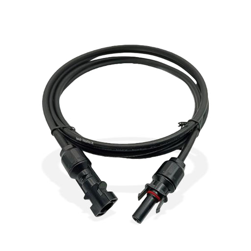Prolunga Cavo Solare 2.5m con Connettori Maschio e Femmina MC4 per Pannelli Solari Nero - SEZIONE CAVO 4MM - Elettrowatt