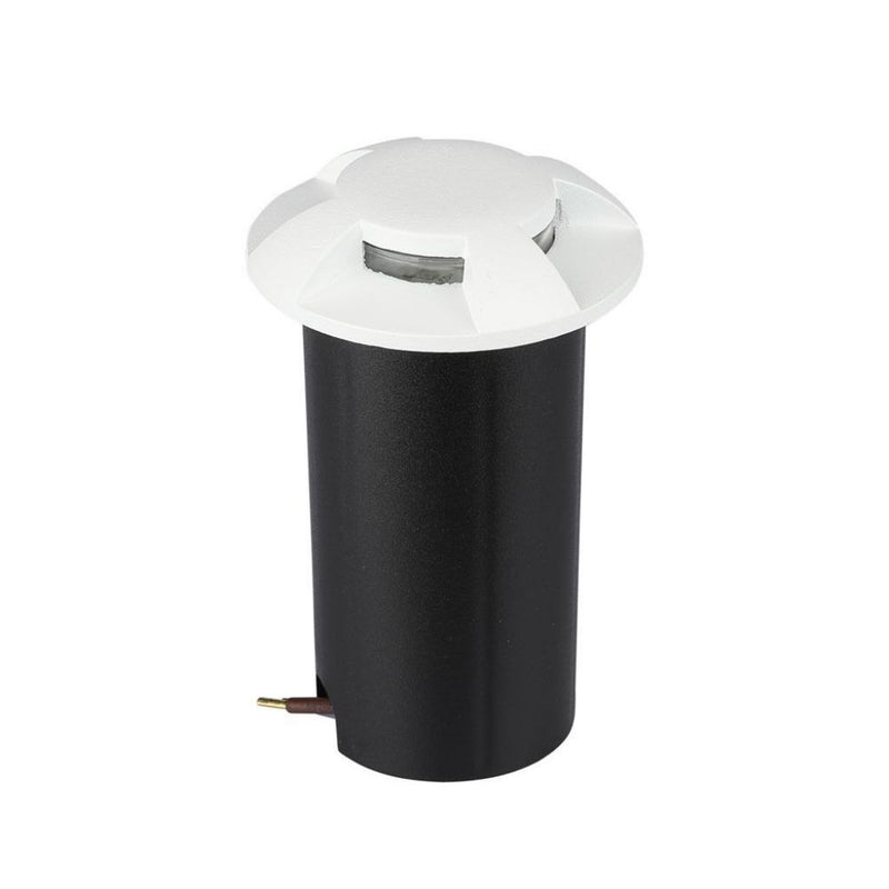 V-TAC Faretto LED Segnapasso a Cilindro da Interramento Calpestabile 1W con 4 Fasci Luminosi Colore Bianco 12V 6500K IP67