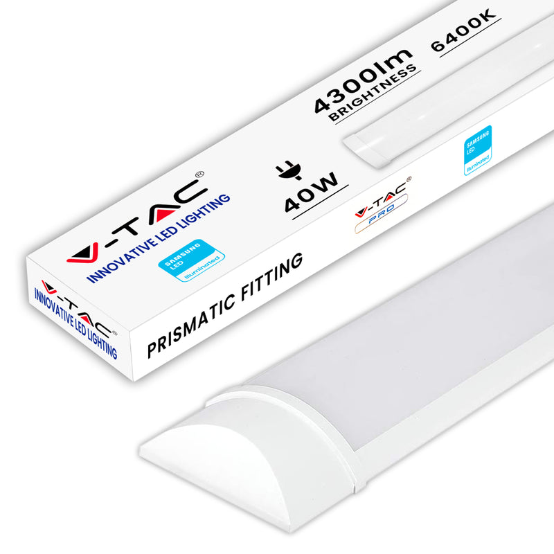 V-TAC PRO Plafoniera LED Chip Samsung Prismatica 40W 120LM/W 120cm 6500K IP20