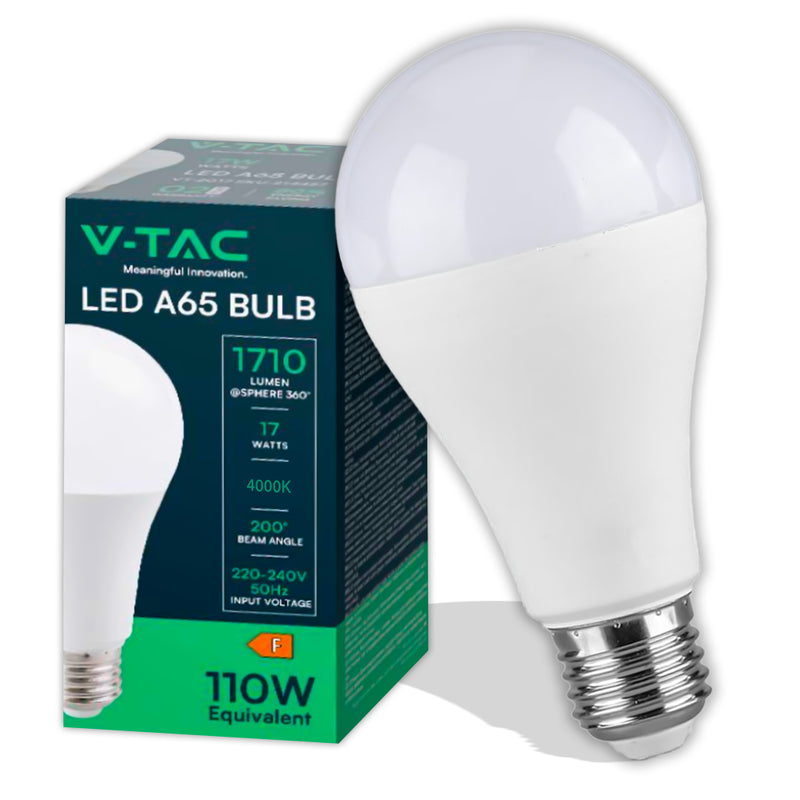 V-TAC Lampadina LED E27 17W 100LM/W A65 4000K