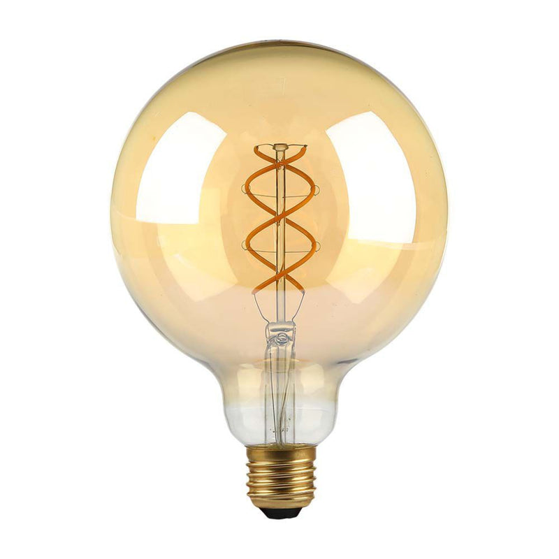 V-TAC Lampadina LED E27 5W G125 Filamento Ambrato 1800K
