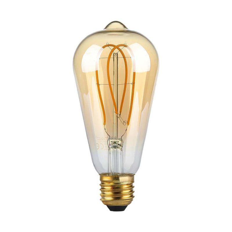 V-TAC Lampadina LED E27 5W ST64 Filamento Ambrato 1800K