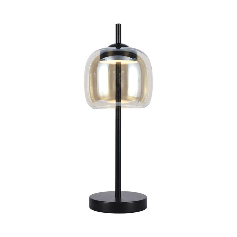 Lampada LED da Tavolo Cablata 7W in Metallo Nero e Vetro Ambrato 180x475mm 3000K