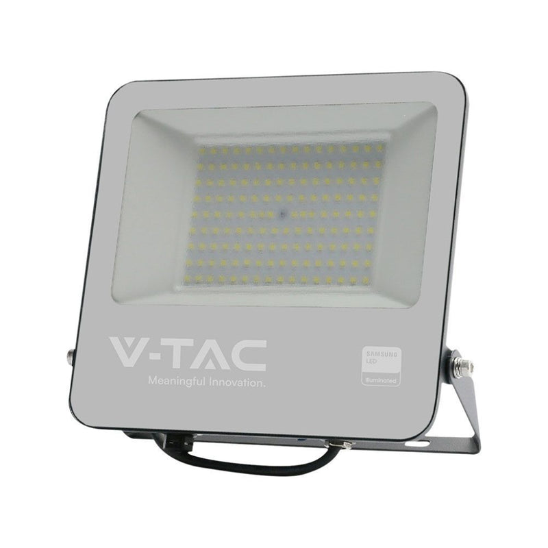 V-TAC PRO Faro LED SMD Chip Samsung 100W Cavo 1m Colore Nero 6500K IP65