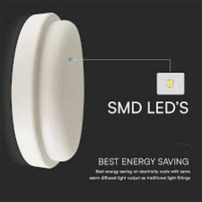 V-TAC Plafoniera LED da Soffitto Rotonda 24W Colore Bianco 240mm 4000K IP54