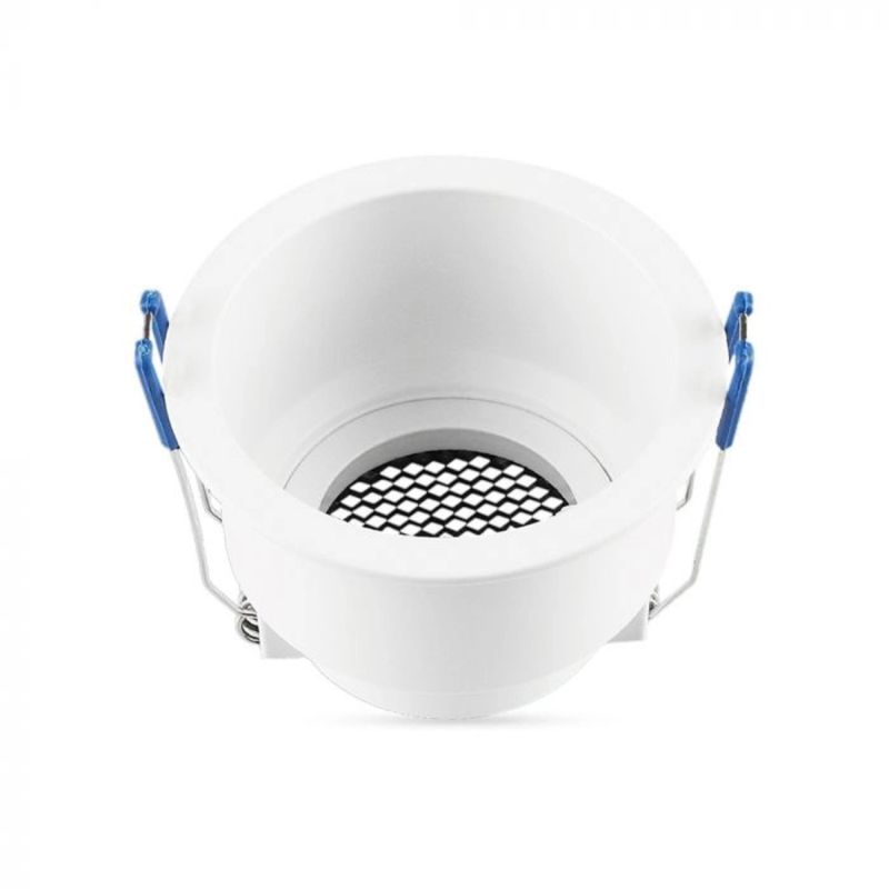 V-TAC Portafaretto LED da Incasso GU10 Rotondo con Griglia Nido d'Ape Antiriflesso in Alluminio Bianco