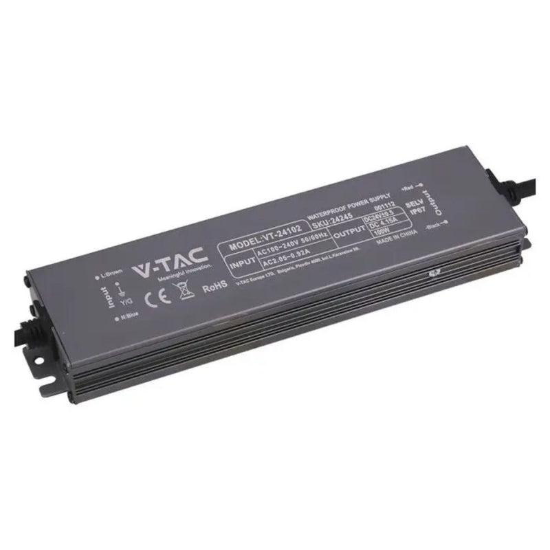 Alimentatore LED in Metallo 200W 24V 8.25A con 1 Uscita 244x65x25mm IP67