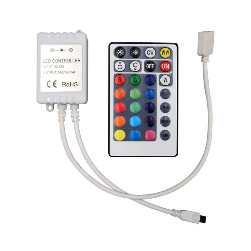 V-TAC Controller Dimmer Infrarossi IR per Strip LED RGBCCT 5 Canali 12V/24V 10A con Telecomando 28 Tasti