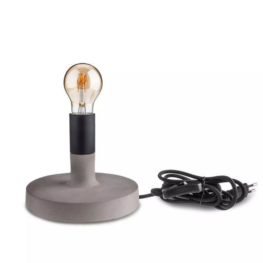 Lampada LED da Tavolo Rotonda con Portalampada E27 (Max 60W) Base in Calcestruzzo - ElettroWatt.eu