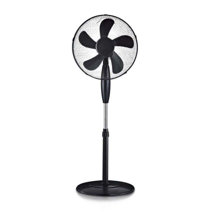 Ventilatore con Base Rotonda 55W Altezza Regolabile (Max 120cm) 5 Pale a 3 Velocità Rotante Colore Nero