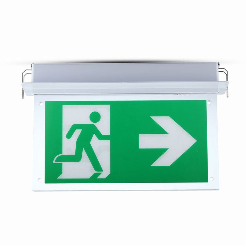 V-TAC PRO Lampada LED Chip Samsung di Emergenza 2W con Montaggio a Incasso, Modalità SA e SE 12h di Ricarica 6000K IP20