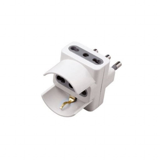 Adattatore Multipresa con 2x Prese Bipasso 10/16, 1x Presa Bipasso/Schuko 10/16A, Spina 16A Colore Bianco - Elettrowatt