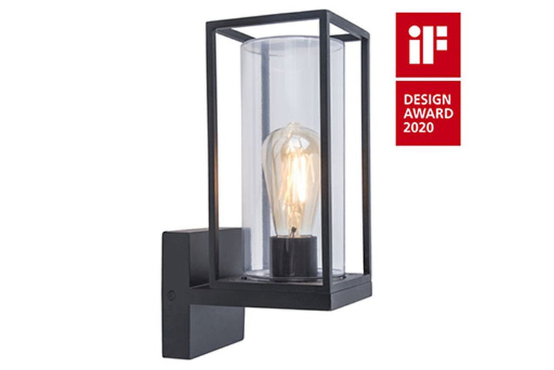 Lampada da parete FLAIR con attacco E27 IP44 - colore nero opaco