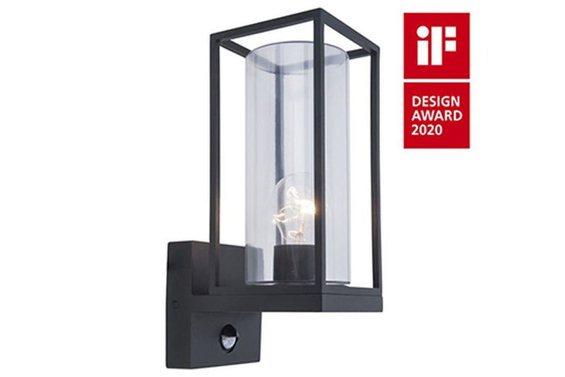FLAIR OUTDOOR E27 WALL PIR 1 LIGHR BLACK
