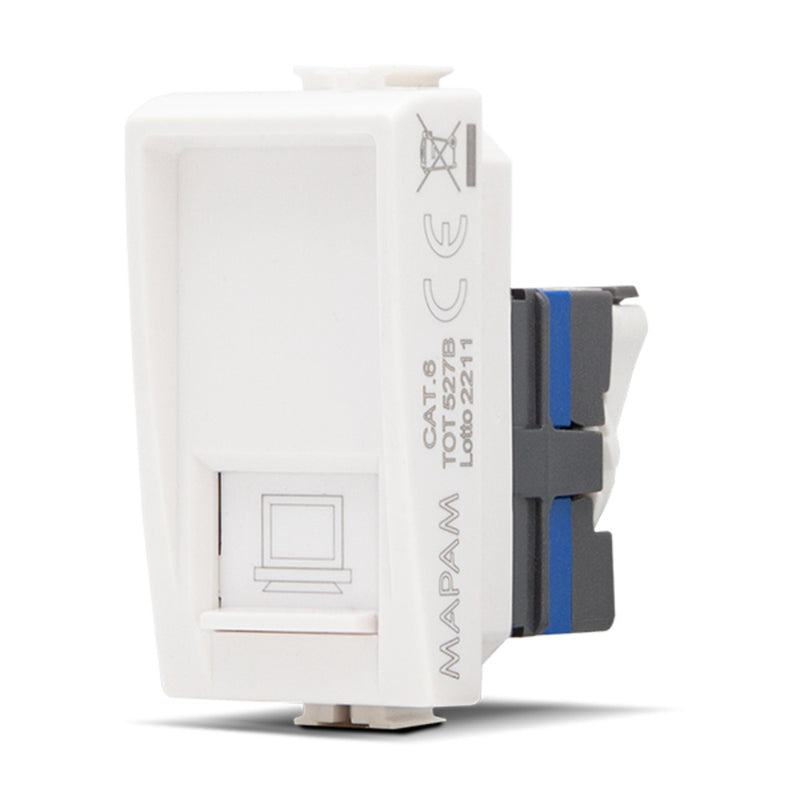 Connettore Rete RJ45 CAT 6 - Colore Bianco - Compatibile Matix