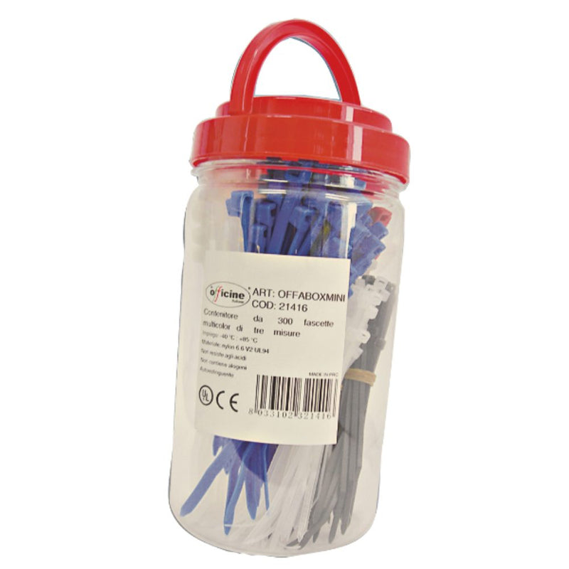 TUBO DI 300 FASCETTE MULTI MISURA E COLORE