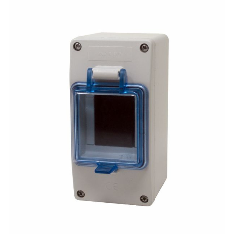 CENTRALINO Barra Din da Parete 2-3 MOD con port. azzurra IP65