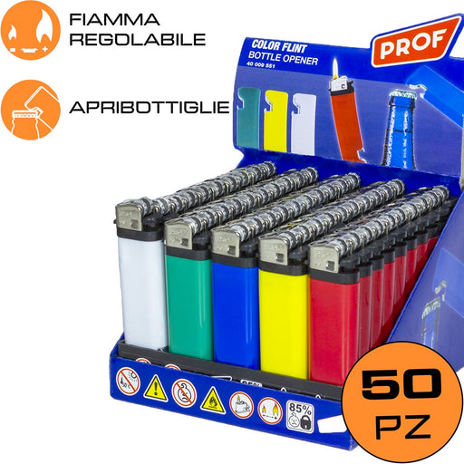 ACCENDINO TINTA UNITA COLORI ASSORTITI - CONFEZIONE 50 PZ - PREZZO A CONFEZIONE - Elettrowatt