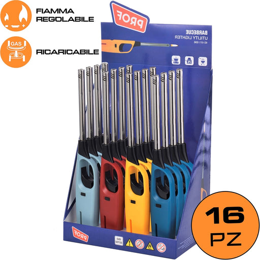 ACCENDINO BARBECUE BECCO LUNGO - ESPOSITORE 16 PEZZI - ElettroWatt.eu