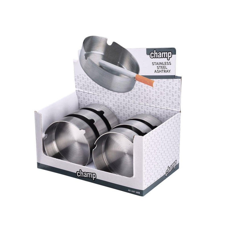 POSACENERE ACCIAIO DIAM. 8 CM  - ESPOSITORE 6 PZ - PREZZO A CONFEZIONE