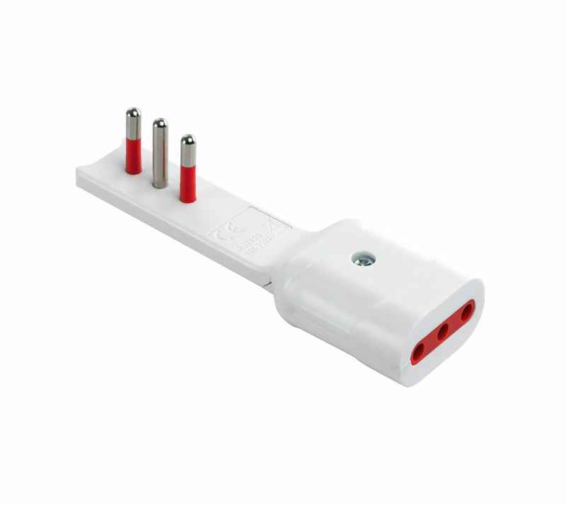 ADATTATORE EXTRA FLAT 90Â° 10A 250V BIANCO