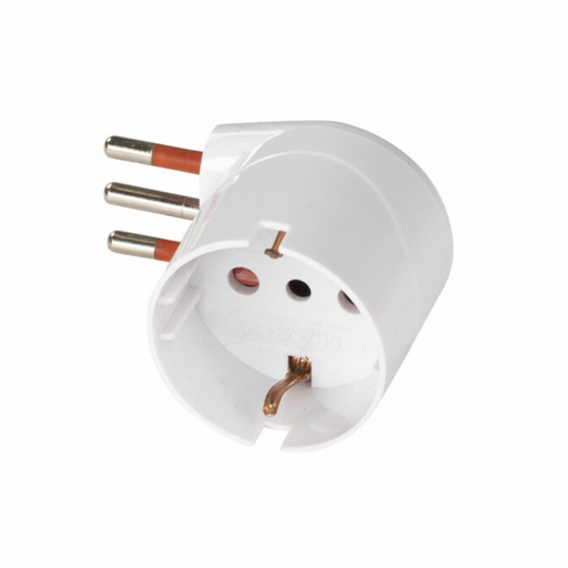 Adattatore Triplo 10A 90 Gradi - Colore Bianco - Elettrowatt