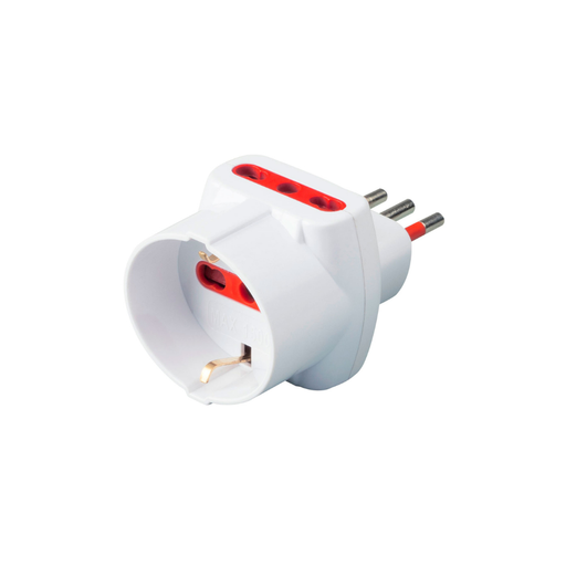 ADATTATORE TRIPLO CON SPINA PICCOLA E PRESE GRANDI - PROTEZIONE TERMICA AUTOMATICA - Elettrowatt