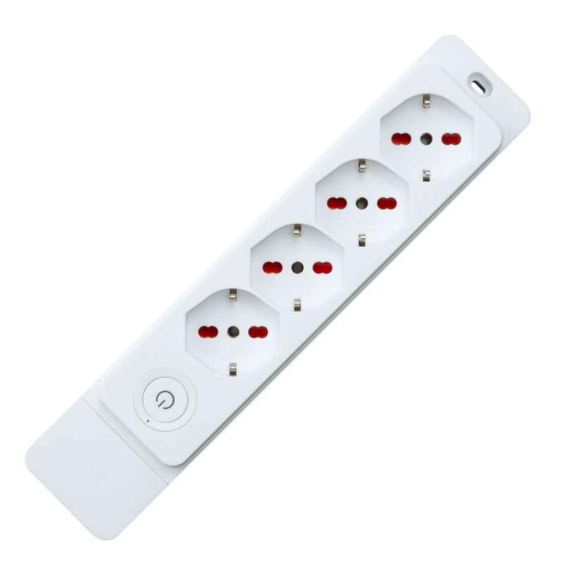 MULTIPRESA 4 PRESE + INTERRUTTORE LINEA PROFESSIONALE SENZA CAVO ADATTA PER CANALINA