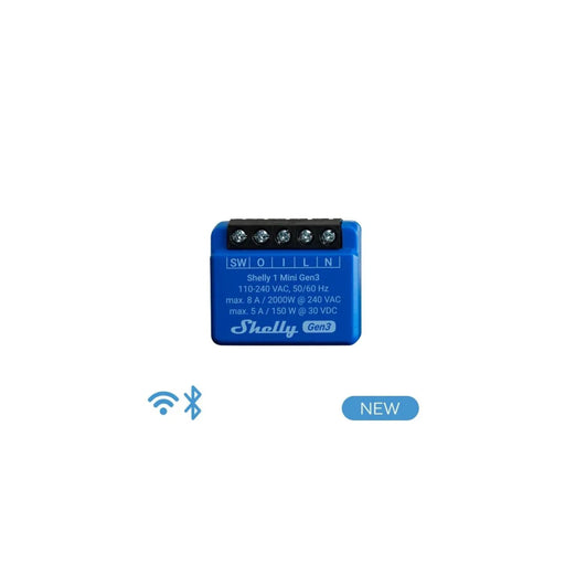 Shelly Mini 1 Gen 3 - Smart Relay 8A AC/DC WiFi/BT - Elettrowatt
