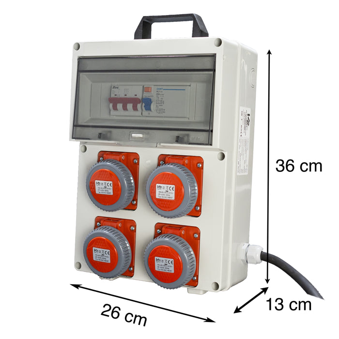 QUADRO ELETTRICO DA CANTIERE ASC 380V TRIFASE 4 PRESE 4 POLI - ElettroWatt.eu