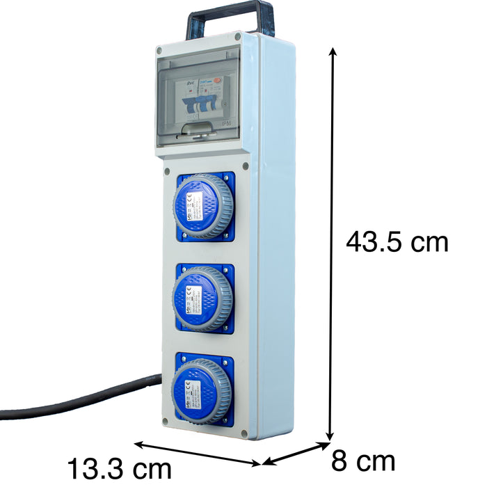 Quadro di Distribuzione da Cantiere ASC 9KW 32A - per Generatori - Spina da 32A - Differenziale da 40A - Magnetotermico da 16A - ElettroWatt.eu